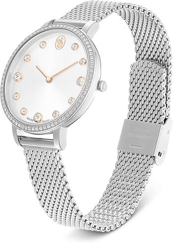 Swarovski Clarica Watch, Swiss Made, Metal Bracelet, Silver Tone, Stainless Steel in Saudi Arabia