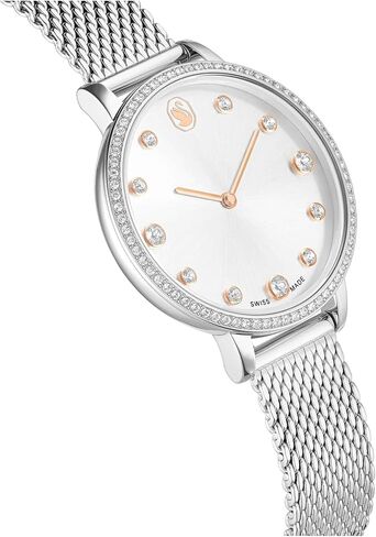 Swarovski Clarica Watch, Swiss Made, Metal Bracelet, Silver Tone, Stainless Steel in Saudi Arabia