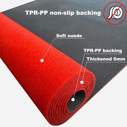 Extra Thick 3x10Ft Red Carpet Runner for Party, Non-Slip TPR Backing Aisle Runway Rug Felt for Indoor&Outdoor,Occasions,Graduation,Birthdays & Special Events Decorations,Long Term use in Saudi Arabia
