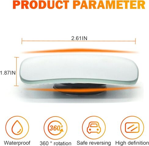 Blind Spot Mirrors, Rectangle 360°Convex Lens Frameless Adjustabe Rearview Blindspot Car Mirror, Automotive Exterior Accessories for Cars Suv Trucks in Saudi Arabia