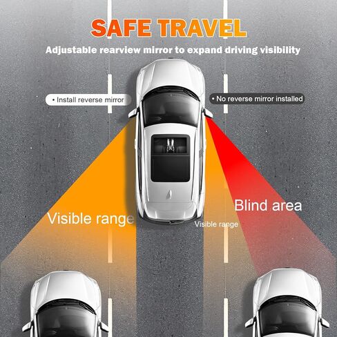 Blind Spot Mirrors, Rectangle 360°Convex Lens Frameless Adjustabe Rearview Blindspot Car Mirror, Automotive Exterior Accessories for Cars Suv Trucks in Saudi Arabia