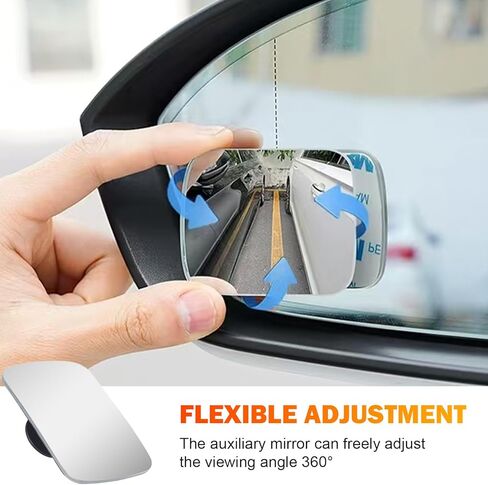 Blind Spot Mirrors, Rectangle 360°Convex Lens Frameless Adjustabe Rearview Blindspot Car Mirror, Automotive Exterior Accessories for Cars Suv Trucks in Saudi Arabia