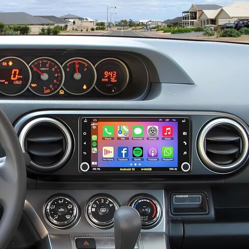 راديو ستيريو للسيارة لسيارة Toyota 4Runner 2003-2009، لـ Tundra 2003-2006، لـ Sequoia 2003-2007، يدعم Carplay & Android Auto، بلوتوث والتحكم الصوتي، كاميرا احتياطية والتحكم في عجلة القيادة، GPS، راديو FM in Kuwait