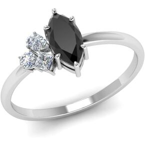 خاتم عقيق أسود طبيعي حقيقي 925 من الفضة الإسترليني وعد بسيط للخطوبة مصنوع يدويًا للنساء in Kuwait