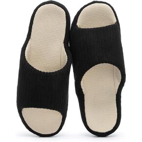 Open Toe House Slippers for Women Memory Foam Slip On Bedroom Slippers Soft Corduroy Indoor Outdoor Slip-on in Saudi Arabia
