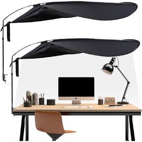 حجرة مكتب وظل مكتب قابلان للتعديل مقاس 62 بوصة، ظل حجيرة، ملحقات حجرة مكتب العمل قابلة للتعديل، مظلة خصوصية بلاستيكية قابلة للطي، كتل خفيفة، تقليل الوهج، أسود in Kuwait