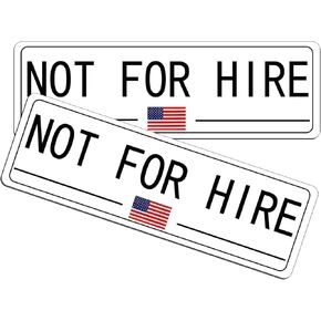 2Pcs Not for Hire Magnetic Decals - 4.7"×13" Vehicle Magnets for Box Trucks, Tractor Trailers, Company & Personal Vehicles (Small-White) in Saudi Arabia