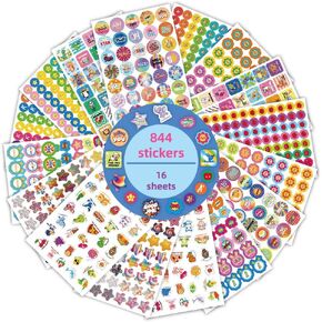 FUNCLASS Stickers for Kids Classroom, 16 Sheets 844 Reward Stickers Teacher Stickers, Potty Training Stickers for Reward Chart, Small Stickers Fun Stickers Affirmation Gift in Kuwait