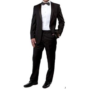 New Men's 5 Piece (Shirt, Bowtie & Cummerbund) Super 140's Slim Fit Tuxedo Suit in Kuwait