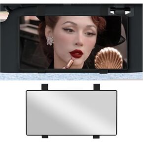 Car Sun Visor Vanity Mirror, HD Cosmetic Makeup Mirrors with Straps, Large Vehicle Interior Sun-Shading Vanity Mirror, Universal Car Accessories for SUV, Sedan, Truck (White) in Kuwait