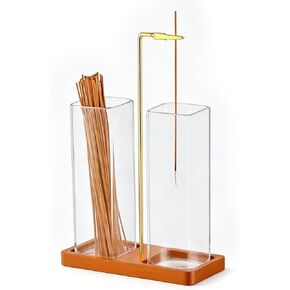 2 in 1 Incense Holder, Upside Down Glass Incense Holder for Sticks, Anti-Ash Incense Burner with Ash Catcher & Incense Storage for Meditation Yoga Spa Home Decor (Square) in Kuwait