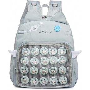 Backpack Ita Bag Pin Display Kawaii Cat-Ear Large Capacity with Insert for Weekende Cosplay (Black) in Saudi Arabia