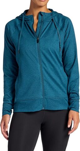Gaiam Women's Marled Hooded Jacket, Slim Fit, Stretch Midweight Heathered Material in Saudi Arabia