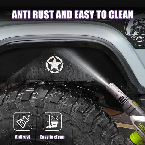 طقم بطانات الحاجز الداخلي الأمامي والخلفي مع ضوء نيون LED لـ 2018-2024 جيب رانجلر JL JLU 2/4 أبواب بشعار خمس نجوم in Kuwait