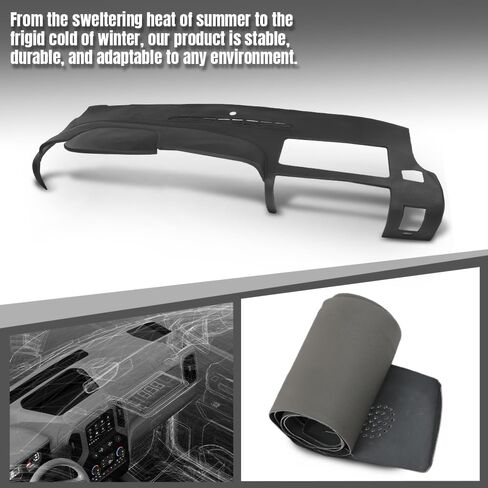 G-PLUS TPE Dash Cover Dashboard Compatible with Chevy Silverado 2007-2013 (LS, LT, Work Truck ONLY), Fit GMC Sierra 2007-2013 (SL, SLE, or Work Truck ONLY), Fit Dual Glovebox Style Dashes Only Black in Saudi Arabia