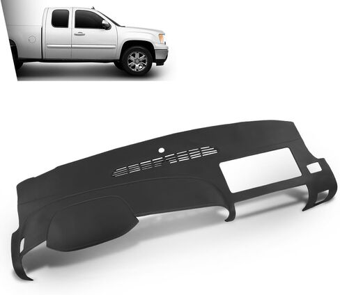 G-PLUS TPE Dash Cover Dashboard Compatible with Chevy Silverado 2007-2013 (LS, LT, Work Truck ONLY), Fit GMC Sierra 2007-2013 (SL, SLE, or Work Truck ONLY), Fit Dual Glovebox Style Dashes Only Black in Saudi Arabia
