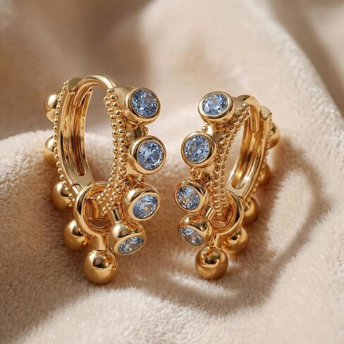 Mevecco Women Gold Huggie Hoop Earrings 18K Gold Plated Ear Stud Cuff Diamond Red Green CZ Turquoise Inlay Half Sleeper Tiny Boho Beach Simple Mini Cute Delicate Handmade Hypoallergenic Jewelry Gift in Kuwait