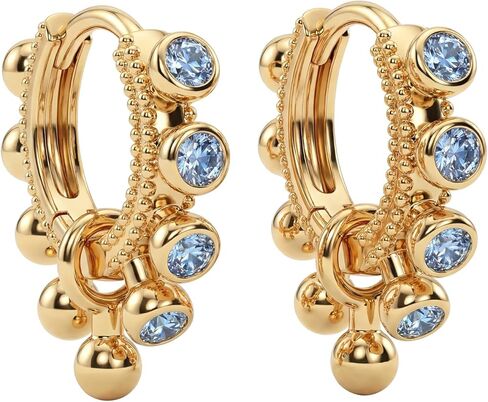 Mevecco Women Gold Huggie Hoop Earrings 18K Gold Plated Ear Stud Cuff Diamond Red Green CZ Turquoise Inlay Half Sleeper Tiny Boho Beach Simple Mini Cute Delicate Handmade Hypoallergenic Jewelry Gift in Kuwait