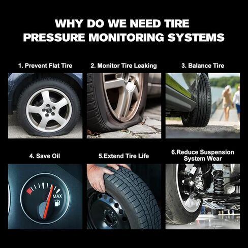 مستشعر TPMS خارجي 13598771، مستشعر نظام مراقبة الإطارات Easesuper 4 قطع لجي إم سي، بويك، هامر، كاديلاك، سوزوكي، بونتياك، ساتورن، شيفروليه، ساب استبدال #13598772، 13586335 in Kuwait