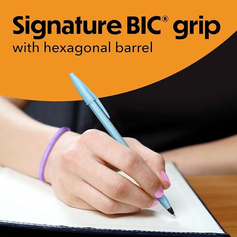 BIC Cristal Pastel Ballpoint Pens, Black Ink, Pastel Colored Barrels, Pens for Journaling, 24-Count Pack in Saudi Arabia