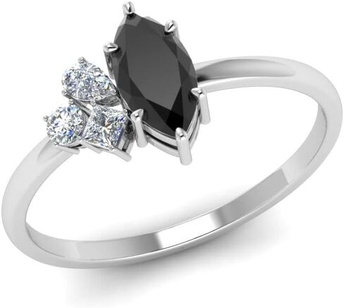 خاتم عقيق أسود طبيعي حقيقي 925 من الفضة الإسترليني وعد بسيط للخطوبة مصنوع يدويًا للنساء in Kuwait