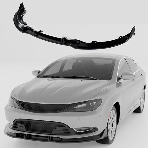 مصد الشفة الأمامي متوافق مع ملحقات Chrysler 200 200C 200S 2015-2020 أسفل مجموعة هيكل جناح الذقن، إضافة إلى مادة ABS باللون الأسود اللامع in Saudi Arabia