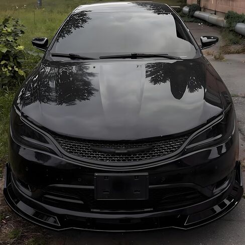 مصد الشفة الأمامي متوافق مع ملحقات Chrysler 200 200C 200S 2015-2020 أسفل مجموعة هيكل جناح الذقن، إضافة إلى مادة ABS باللون الأسود اللامع in Saudi Arabia