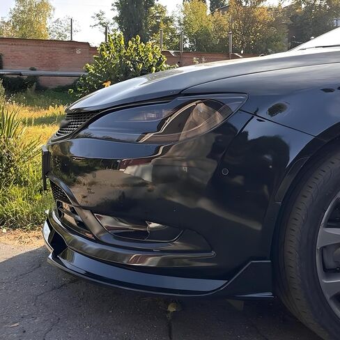 مصد الشفة الأمامي متوافق مع ملحقات Chrysler 200 200C 200S 2015-2020 أسفل مجموعة هيكل جناح الذقن، إضافة إلى مادة ABS باللون الأسود اللامع in Saudi Arabia