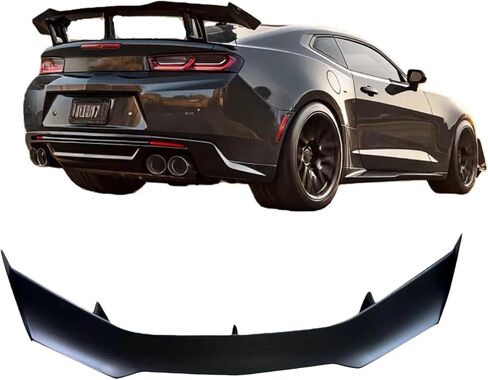 جناح سبويلر خلفي متوافق مع 2016-2024 Camaro SS RS LT ZL جميع الموديلات ZL1 1LE Style Rear Trunk Spoiler Wing Car Spoiler Wing بدون كاميرا الرؤية الخلفية باللون الأسود اللامع in Kuwait