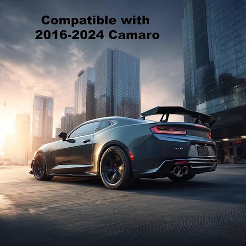 جناح سبويلر خلفي متوافق مع 2016-2024 Camaro SS RS LT ZL جميع الموديلات ZL1 1LE Style Rear Trunk Spoiler Wing Car Spoiler Wing بدون كاميرا الرؤية الخلفية باللون الأسود اللامع in Kuwait