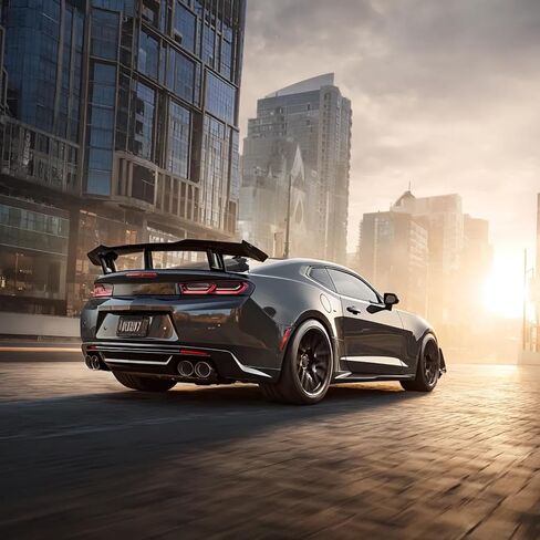 جناح سبويلر خلفي متوافق مع 2016-2024 Camaro SS RS LT ZL جميع الموديلات ZL1 1LE Style Rear Trunk Spoiler Wing Car Spoiler Wing بدون كاميرا الرؤية الخلفية باللون الأسود اللامع in Kuwait