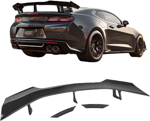 جناح سبويلر خلفي متوافق مع 2016-2024 Camaro SS RS LT ZL جميع الموديلات ZL1 1LE Style Rear Trunk Spoiler Wing Car Spoiler Wing بدون كاميرا الرؤية الخلفية باللون الأسود اللامع in Saudi Arabia