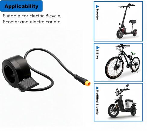 ترقية Ebike الإبهام خنق 130X، مقاوم للماء 3 دبوس موصل ل12V-72V Ebike خنق، اليسار / اليمين العالمي صالح 22.2mm المقود، مسرع التحكم في السرعة لتحويل دراجة سكوتر الكهربائية in Kuwait