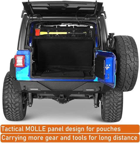 Hooke Road JL Overhead MOLLE Panel Roll Bar رف تخزين لـ 2018-2026 Jeep Wrangler JLU 4 أبواب، منظم حمولة صندوق السيارة الخلفي in Saudi Arabia