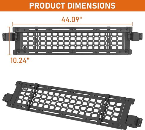 Hooke Road JL Overhead MOLLE Panel Roll Bar رف تخزين لـ 2018-2026 Jeep Wrangler JLU 4 أبواب، منظم حمولة صندوق السيارة الخلفي in Saudi Arabia