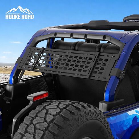 Hooke Road JL Overhead MOLLE Panel Roll Bar رف تخزين لـ 2018-2026 Jeep Wrangler JLU 4 أبواب، منظم حمولة صندوق السيارة الخلفي in Saudi Arabia