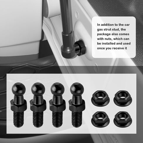 4PCS 10mm Ball Stud Kit Includes Nuts,5/16-18 Thread x 3/5" Long Shank Ball Stud for Car Gas Strut,Professional Lift Support Strut/Gas Spring Struts Balls Studs Car Accessories in Saudi Arabia