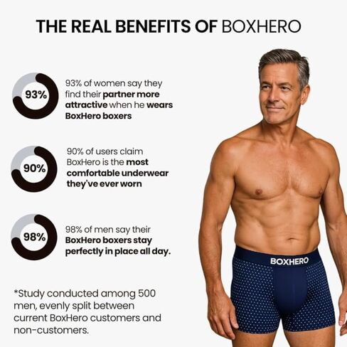 BOXHERO Ultra-Soft Boxer Briefs for Men – 10-Pack Breathable Men's Underwear – Anti-Chafing, Moisture-Wicking Boxers in Kuwait