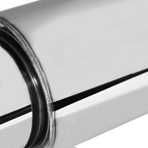 Spec-D Tuning 4 "طرف مستدير 2.5" مدخل كاتم صوت عادم تدفق حلزوني من الفولاذ المقاوم للصدأ مع كاتم صوت in Saudi Arabia