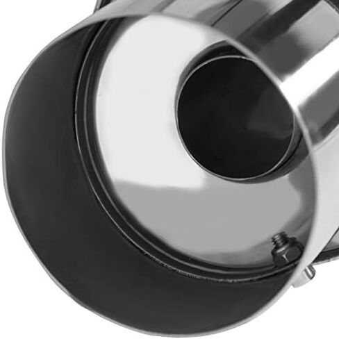 Spec-D Tuning 4 "طرف مستدير 2.5" مدخل كاتم صوت عادم تدفق حلزوني من الفولاذ المقاوم للصدأ مع كاتم صوت in Saudi Arabia