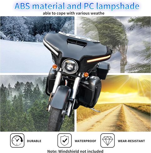 Upgraded Front Batwing Upper Outer Fairing with Light Bar, Black Fairing Cowl w/DRL Turn Signal for Harley Street Electra Tri Glide Ultra Limited CVO Limited 2014-2023 Accessories in Saudi Arabia