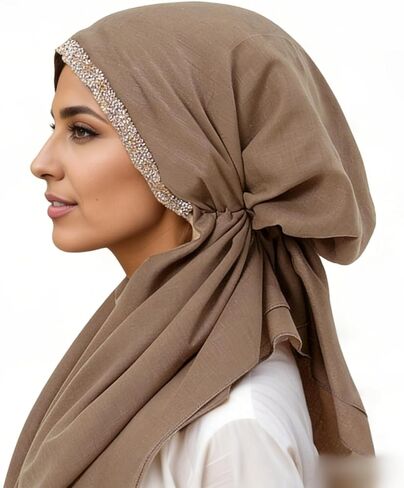 Hijab Scarf for Women, Muslim Head Scarf for Women, Instant Hijab, Muslim Wraps, Lightweight Stretchy Hijabs in Saudi Arabia