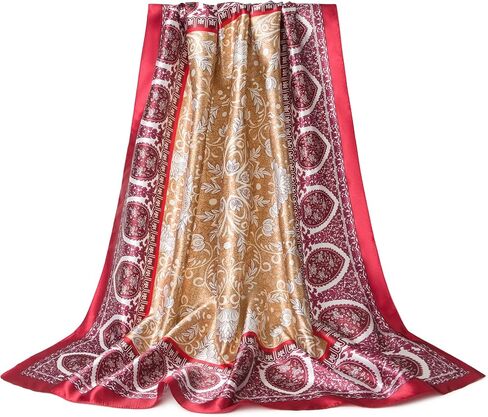 وشاح شعر من الساتان بملمس الحرير مقاس 35x35 | غطاء رأس متعدد الاتجاهات للنوم والأناقة والحجاب | وشاح عصري جاهز للهدايا للنساء in Kuwait