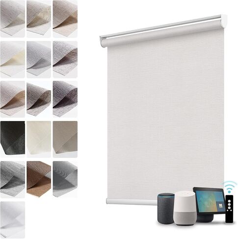 ظلال آلية شبه معتمة من القماش عينة من الستائر الذكية تعمل مع HomeKit Alexa Google Home الستائر الكهربائية مع جهاز التحكم عن بعد لظل النوافذ لغرفة المعيشة المنزلية الذكية in Kuwait