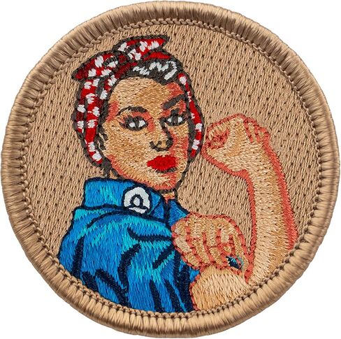 Rosie The Riveter Patrol Patch - 2" Diameter Round Embroidered Patch (Hook-Fastener) in Saudi Arabia