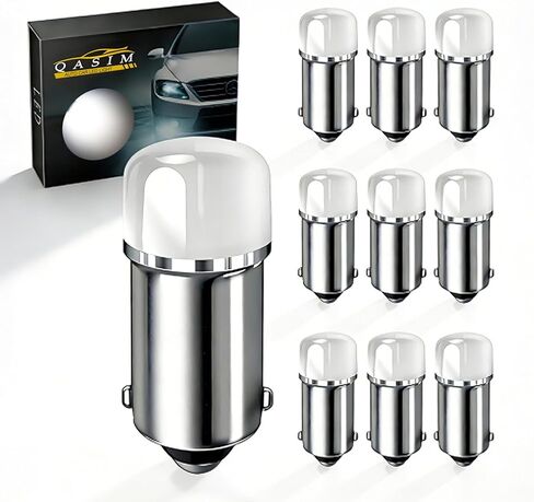 QasimLed Bayonet BA9 BA9S 53 57 1895 64111 T4W Super Stable and Bright Led Bulbs Exterior Marker Indicator Interior Reverse Side Corner Light White 12V DC 10pcs in Kuwait