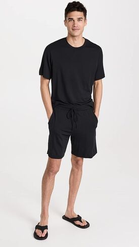 Eberjey Men's Henry Modal Short PJ Set, Black, S in Saudi Arabia