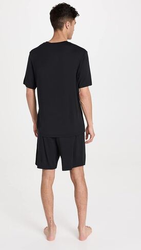 Eberjey Men's Henry Modal Short PJ Set, Black, S in Saudi Arabia