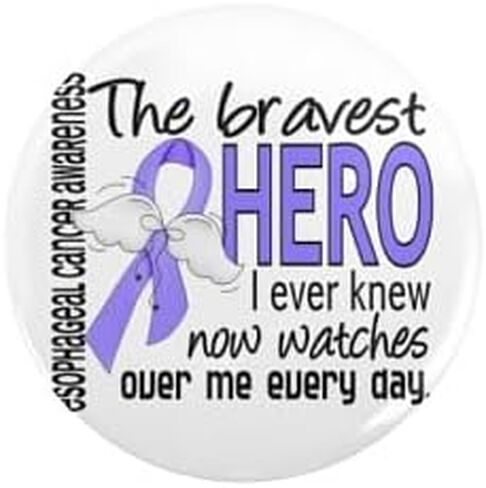 CafePress Bravest Hero I Knew سرطان المريء 1 بوصة دبوس زر صغير مستدير in Saudi Arabia