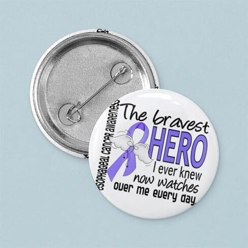 CafePress Bravest Hero I Knew سرطان المريء 1 بوصة دبوس زر صغير مستدير in Saudi Arabia